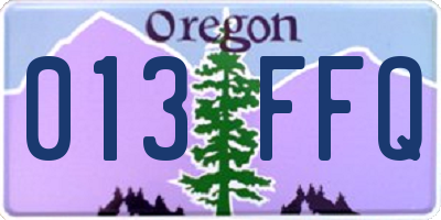 OR license plate 013FFQ