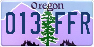 OR license plate 013FFR