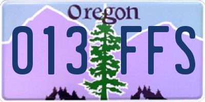 OR license plate 013FFS