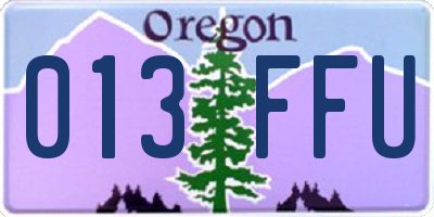 OR license plate 013FFU
