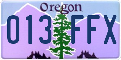 OR license plate 013FFX