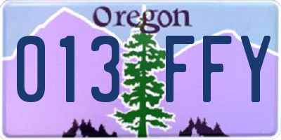 OR license plate 013FFY