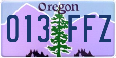OR license plate 013FFZ