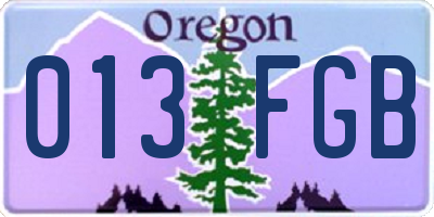 OR license plate 013FGB