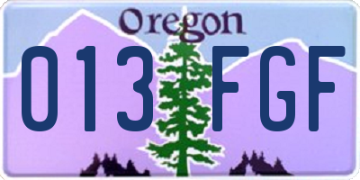 OR license plate 013FGF