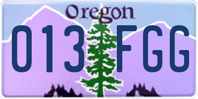 OR license plate 013FGG