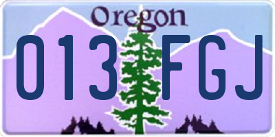OR license plate 013FGJ