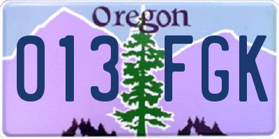 OR license plate 013FGK