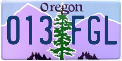OR license plate 013FGL