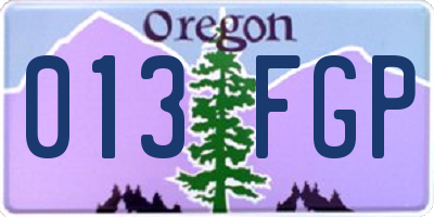 OR license plate 013FGP