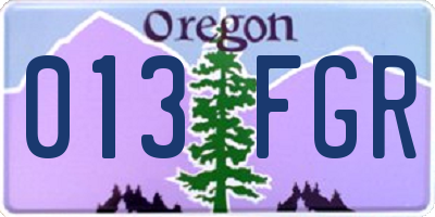 OR license plate 013FGR