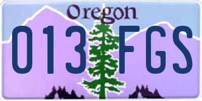 OR license plate 013FGS