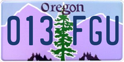 OR license plate 013FGU
