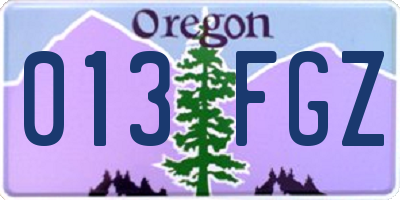 OR license plate 013FGZ