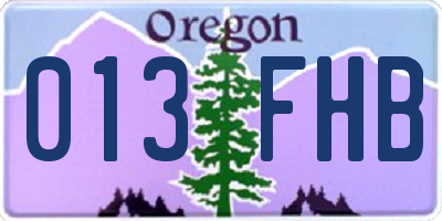 OR license plate 013FHB