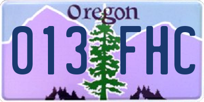 OR license plate 013FHC