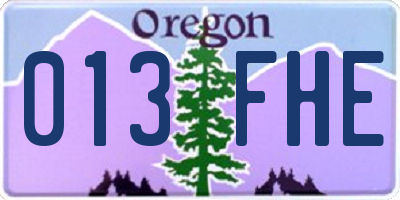 OR license plate 013FHE