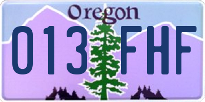 OR license plate 013FHF