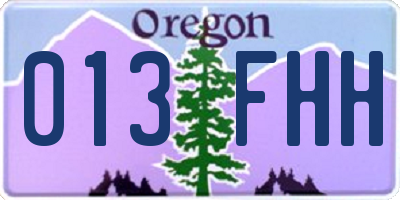 OR license plate 013FHH