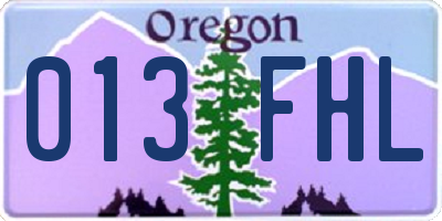 OR license plate 013FHL