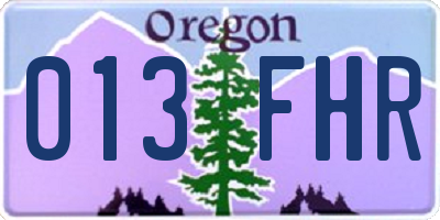 OR license plate 013FHR