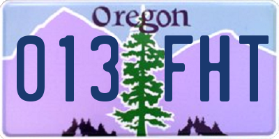 OR license plate 013FHT
