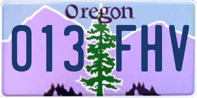OR license plate 013FHV
