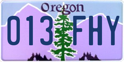OR license plate 013FHY