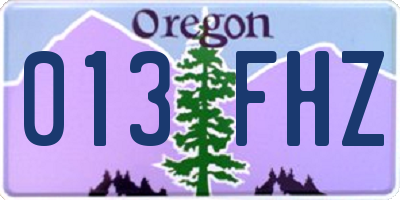 OR license plate 013FHZ