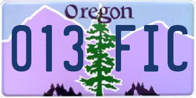 OR license plate 013FIC