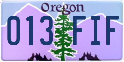 OR license plate 013FIF