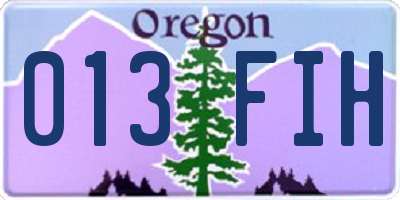 OR license plate 013FIH