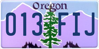 OR license plate 013FIJ