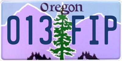 OR license plate 013FIP
