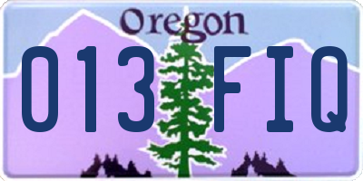 OR license plate 013FIQ