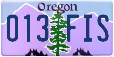 OR license plate 013FIS