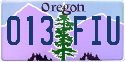 OR license plate 013FIU