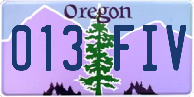 OR license plate 013FIV