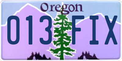 OR license plate 013FIX