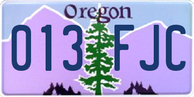 OR license plate 013FJC