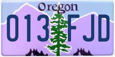 OR license plate 013FJD