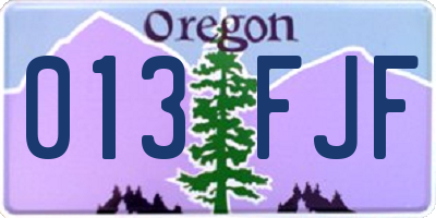 OR license plate 013FJF