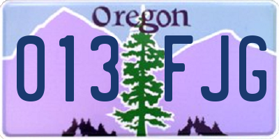 OR license plate 013FJG