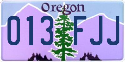 OR license plate 013FJJ