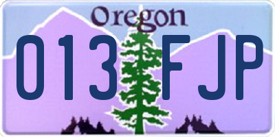 OR license plate 013FJP
