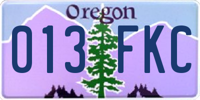 OR license plate 013FKC