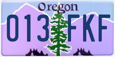 OR license plate 013FKF