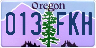 OR license plate 013FKH