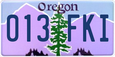 OR license plate 013FKI