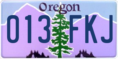OR license plate 013FKJ